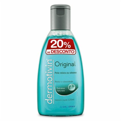 SABONETE LÍQUIDO GALDERMA DERMOTIVIN ORIGINAL 120ML 20% DE DESCONTO