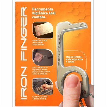 FERRAMENTA HIGIÊNICA ANTI CONTATO IRON FINGER 36G