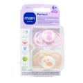 CHUPETA MAM PERFECT ROSA 6 MESES + COM 2 UNIDADES