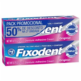 FIXADOR DE DENTADURA FIXODENT ORIGINAL 21G + 2ª UNIDADE COM 50% DE DESCONTO