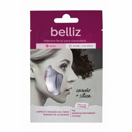MÁSCARA FACIAL BELLIZ CARVÃO E SILICA LIMPEZA DOS POROS 10G