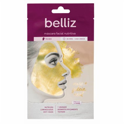 MÁSCARA FACIAL BELLIZ OURO NUTRITIVA 1 UNIDADE