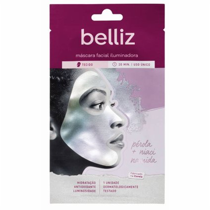 MÁSCARA FACIAL BELLIZ PÉROLA ILUMINADORA 1 UNIDADE