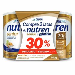 Kit Nutren Senior Sem Sabor Com 2 Unidades 370g Cada