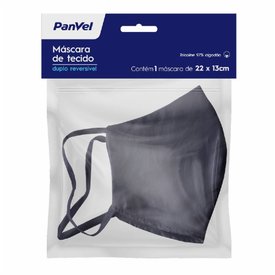 MÁSCARA DE PROTEÇÃO PANVEL DE TECIDO TRICOLINE DUPLO CINZA M