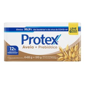KIT SABONETE BARRA PROTEX ANTIBACTERIANO AVEIA LMPM 6UN 85G