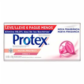 KIT SABONETE BARRA PROTEX ANTIBACTERIANO OMEGA 3 LMPM 6UN 85G