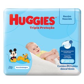 FRALDA HUGGIES TRIPLA PROTEÇÃO JUMBINHO P COM 24 UNIDADES