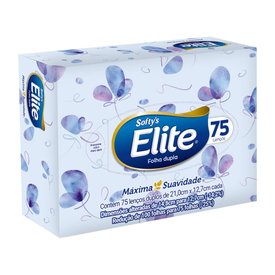 LENCO DE PAPEL ELITE FOLHA DUPLA COM 75 UNIDADES