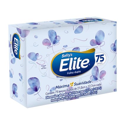 LENCO DE PAPEL ELITE FOLHA DUPLA COM 75 UNIDADES