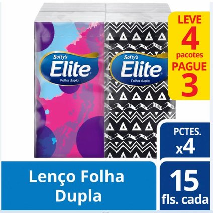 LENCO PAPEL ELITE FOLHA DUPLA 15 FOLHAS DE BOLSO LEVE 4 PAGUE 3