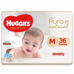 Fralda Huggies Puro E Natural Mega M Com 36 Unidades