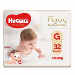 Fralda Huggies Puro E Natural Mega G Com 32 Unidades