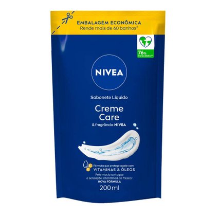 SABONETE LÍQUIDO NIVEA REFIL CREME CARE 200ML