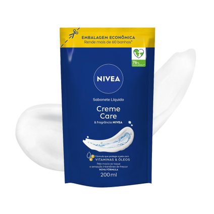 SABONETE LÍQUIDO NIVEA REFIL CREME CARE 200ML