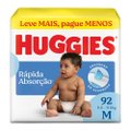 FRALDA HUGGIES TRIPLA PROTEÇÃO HIPER M COM 92 UNIDADES