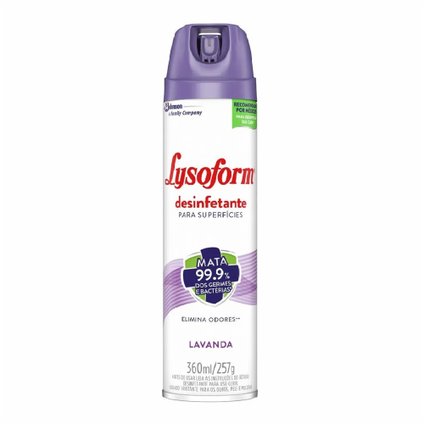 LYSOFORM AEROSSOL DESINFETANTE PARA SUPERFÍCIES LAVANDA 360ML