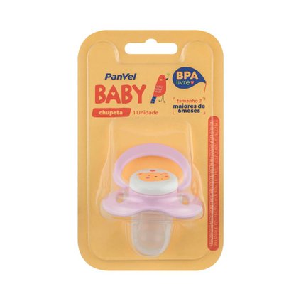 CHUPETA PANVEL BABY ROSA 6 MESES + 1 UNIDADE