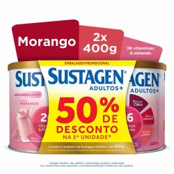 Complemento Alimentar Sustagen Nutrição E Energia Sabor Morango 400g Com 50% Na 2ª Unidade