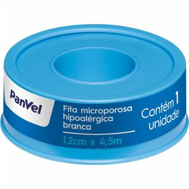 FITA MICROPOROSA PANVEL HIPOALERGÊNICA BRANCA 1,2CM X 4,5M