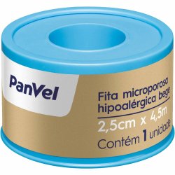 Fita Microporosa Panvel Hipoalergência Bege 2,5cm X 4,5m