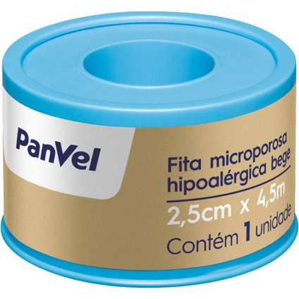 FITA MICROPOROSA PANVEL HIPOALERGÊNCIA BEGE 2,5CM X 4,5M
