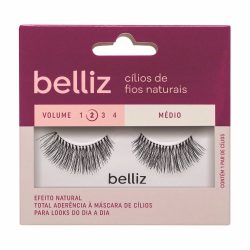 Cílios Postiços Belliz Fios Naturais Médio Volume 2