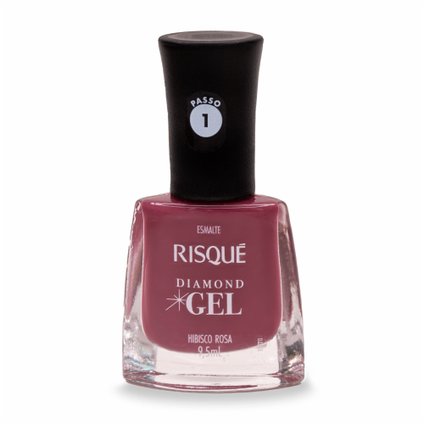 ESMALTE RISQUÉ DIAMOND GEL HIBISCO ROSA CREMOSO 9,5ML