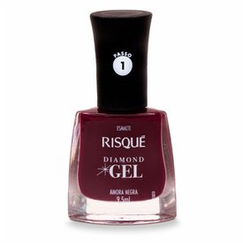 ESMALTE RISQUÉ DIAMOND GEL AMORA NEGRA CREMOSO 9,5ML