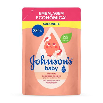SABONETE LÍQUIDO DE GLICERINA JOHNSON'S BABY CABEÇA AOS PÉS 380ML - REFIL