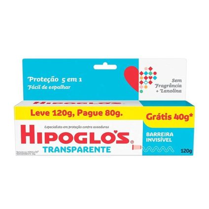 HIPOGLÓS TRANSPARENTE CREME PREVENTIVO DE ASSADURAS LEVE 120G PAGUE 80G