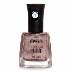 Esmalte Risqué Diamond Gel Cetim Dourado Metalizado 9,5ml