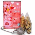 KIT CHÁ SANITAS DO AMOR: CHÁ 75G + INFUSOR DE ALUMÍNIO + LATA