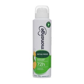 DESODORANTE AEROSSOL MONANGE DETOX FRESH CAPIM LIMAO E GENGIBRE 150ML