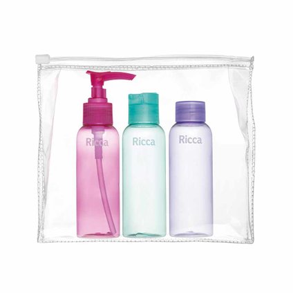 KIT VIAGEM RICCA 3 FRASCOS COLORIDOS 100ML