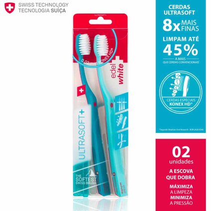 ESCOVA DENTAL EDEL+WHITE FLOSSERBRUSH ULTRASOFT DUO