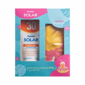 KIT PROTETOR SOLAR PANVEL FPS30 120G GRÁTIS BÓIA PORTA COPOS