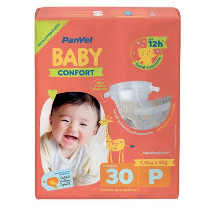 FRALDA PANVEL BABY P COM 30 UNIDADES