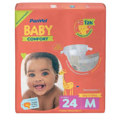FRALDA PANVEL BABY M COM 24 UNIDADES