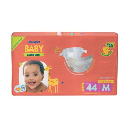 FRALDA PANVEL BABY MEGA M COM 44 UNIDADES