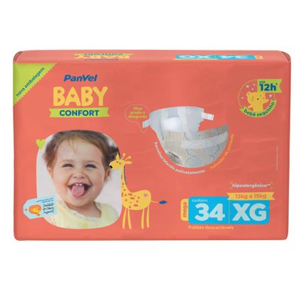 FRALDA PANVEL BABY MEGA XG COM 34 UNIDADES