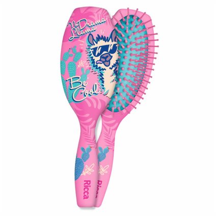 ESCOVA DE CABELO RICCA LHAMA PINK OVAL