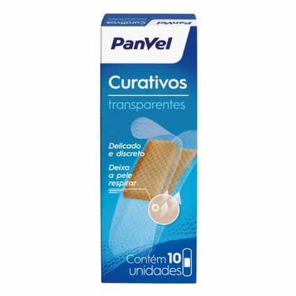 CURATIVO PANVEL TRANSPARENTE COM 10 UNIDADES
