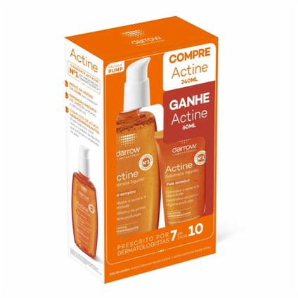 KIT SABONETE LÍQUIDO ACTINE PELE ACNEICA 240ML GRÁTIS ACTINE 60ML