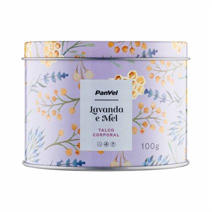TALCO CORPORAL PANVEL LAVANDA E MEL 100G COM APLICADOR