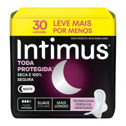 Absorvente Externo Intimus Noturno Toda Protegida Cobertura Extra Suave Com Abas - 30 Unidades