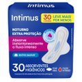ABSORVENTE EXTERNO INTIMUS NOTURNO COBERTURA SECA COM ABAS 30 UNIDADES