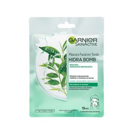 MÁSCARA FACIAL EM TECIDO GARNIER HIDRA BOMB CHÁ VERDE MATIFICANTE 32G