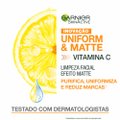 GEL DE LIMPEZA FACIAL GARNIER UNIFORM & MATTE VITAMINA C ANTIOLEOSIDADE 120G