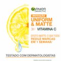 PROTETOR SOLAR FACIAL HIDRATANTE GARNIER UNIFORM & MATTE VITAMINA C FPS 30 40G